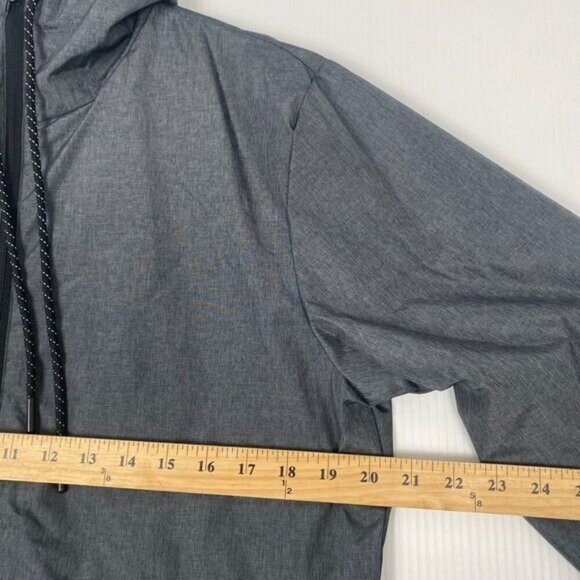 Hurley Exist Men Full Zip Windbreaker Size S Gray Reflective Water Resistant NEW - Picture 5 of 12